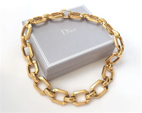 dior gold necklace chain|christian Dior necklace chain.